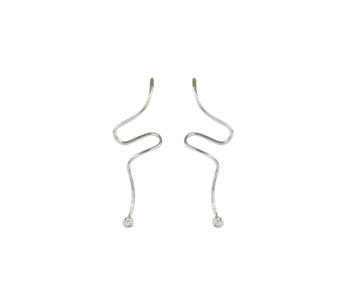 Brincos Fio com brilhantes